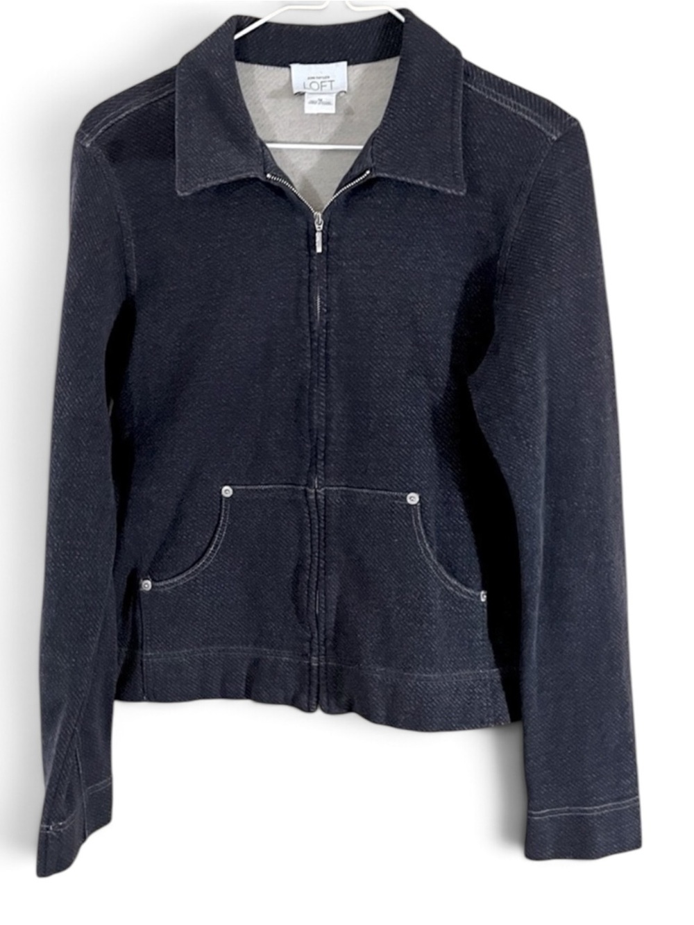 LOFT Black Stretch Denim Style Career Jacket